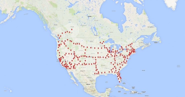特斯拉盘点2015年超级充电桩的建设成果2