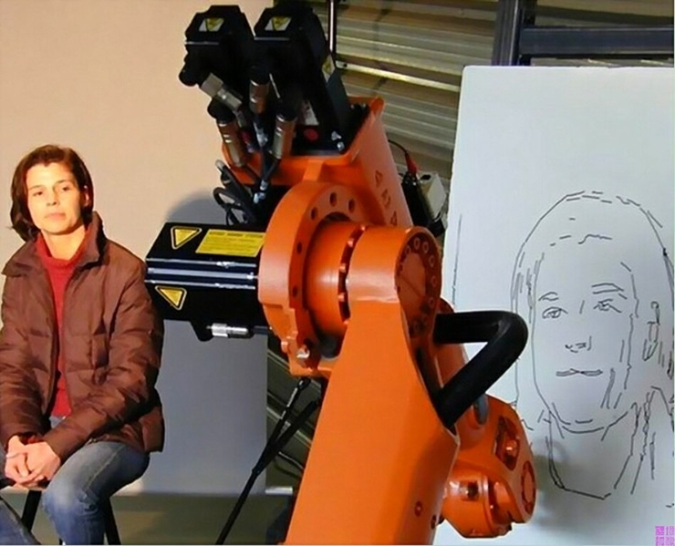 机器人画家，三分钟搞定一幅人物黑白肖像4
