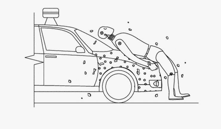 受粘蝇纸启发，谷歌申请“撞车时自动‘黏住’行人”新专利