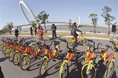南京城市公共自行车推出共享单车，停在车桩附近可免费使用