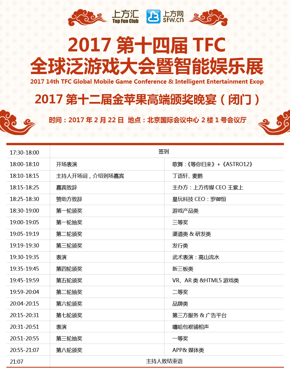 2017TFC大会倒计时6天，11大会场主议程全面曝光