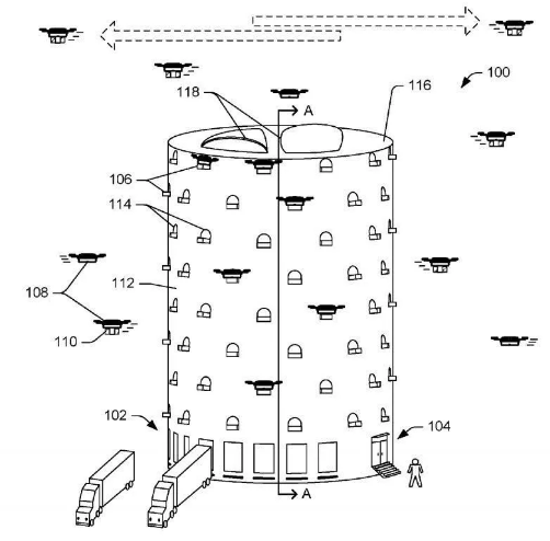 亚马逊无人机又曝新专利，打造一个巨型无人机塔楼