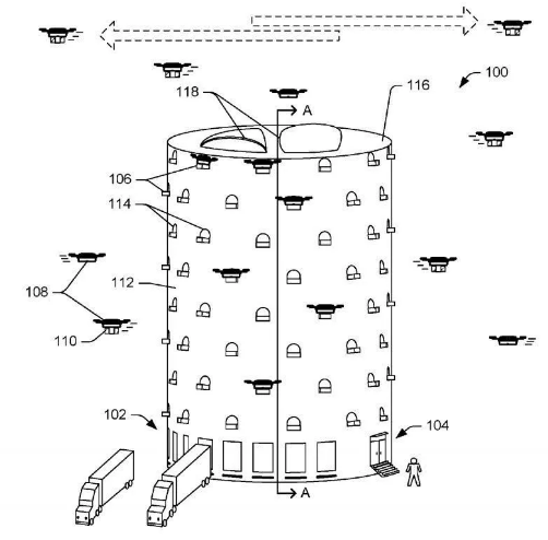 亞馬遜無人機又曝新專利，打造一個巨型無人機塔樓