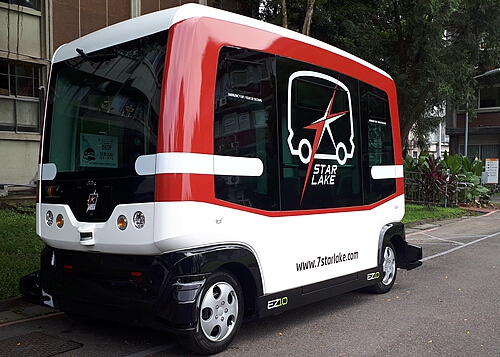 台湾校园出现首辆无人巴士，最多可容纳12名乘客
